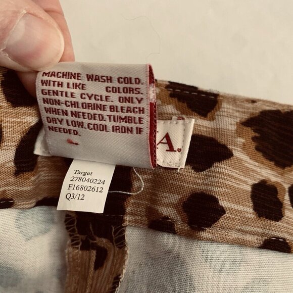 Merona Fit 3 Brown Leopard Animal Print Dress Pants Size 16 NWT Inseam 27” - Picture 6 of 6